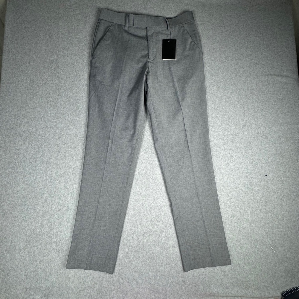 ASOS Mens Slim Fit Suit Trousers Light Grey 30x30 Flat Front Dress Pants NEW
